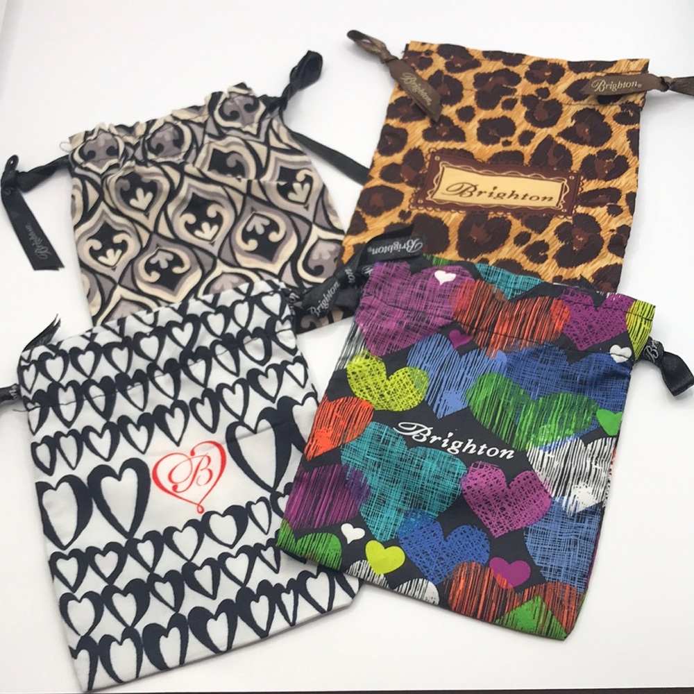 Brighton Set of 4 Drawstring Jewelry Pouches/Bags- Set #7